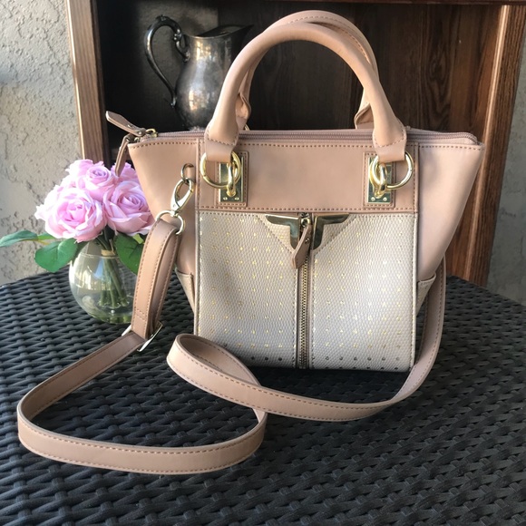 Danielle Nicole Handbags - Danielle Nicole Trapezoid Nude convertible Bag